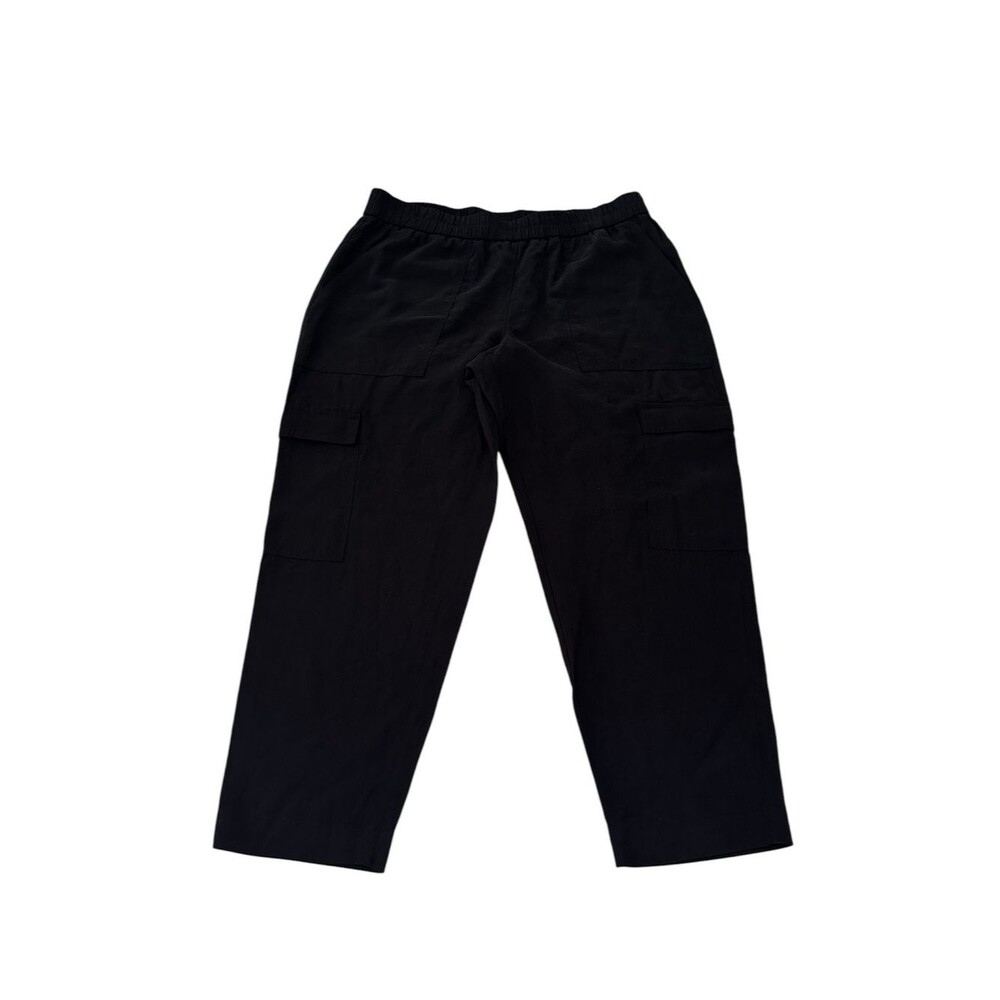 A New Day High Rise Ankle Pants Cargo NEW Rayon Blend XL Black
